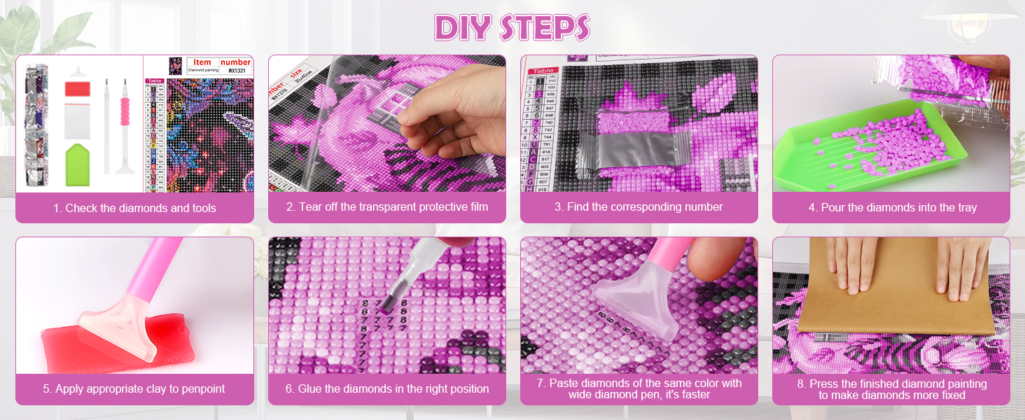 QENSPE Diamond Painting Butterfly Kits for Adults, Full Diamond