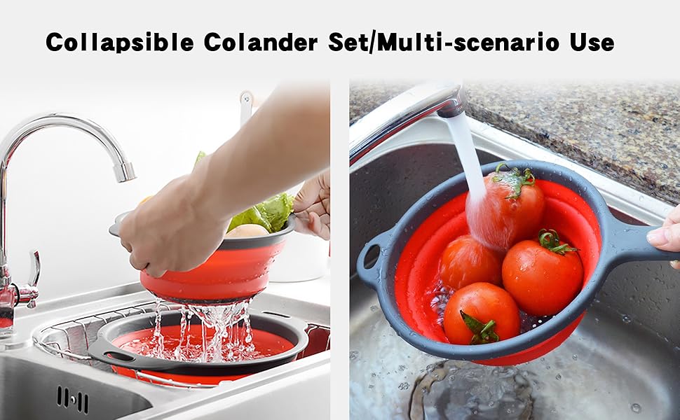 Round Collapsible Colander Set