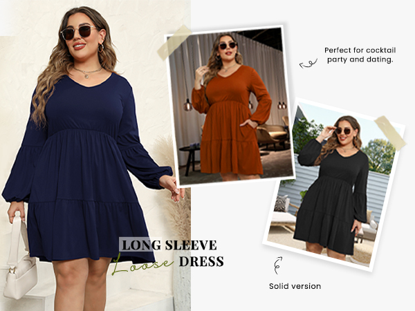 kastane 2piece layered dress サイズ0 Celkuser Plus Size Casual Tunic Dress for Curvy Women, Long