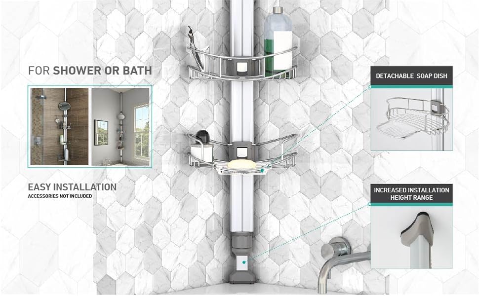 Artika ATL58CCA Monsoon 2 Showder Caddy Shower, Grey Amazon.co.uk