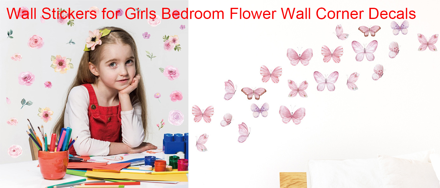 Payutou 6 Sheet 34Pcs Wall Stickers for Girls Bedroom