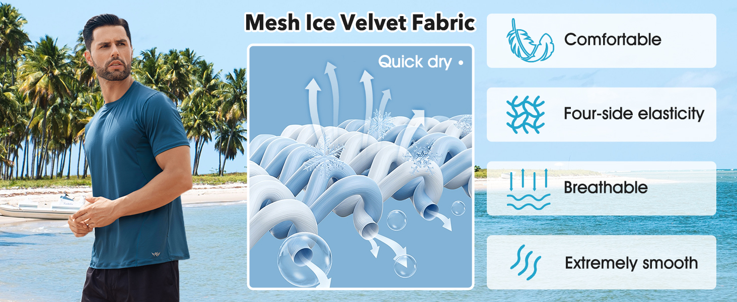 rashguard swim shirts sun spf 50+ protection for men
