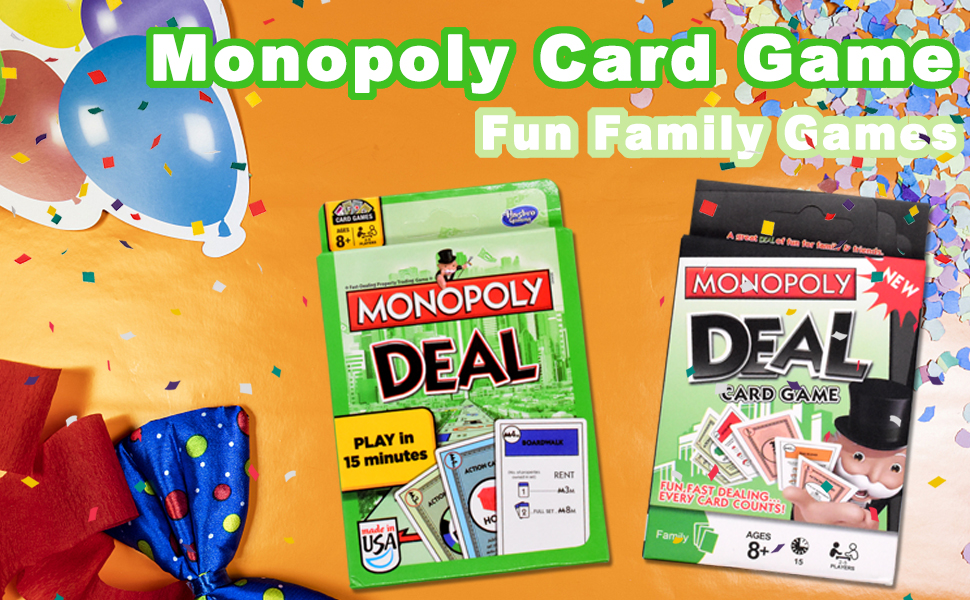 2pcs Kids Toys Play Time Monopoly Deal ，Monopoly Deal Card Game