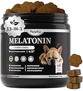 POPPAW Dog Melatonin Calming Chews for Nighttime Sleep, Natural Relaxation & Stress Support for D...