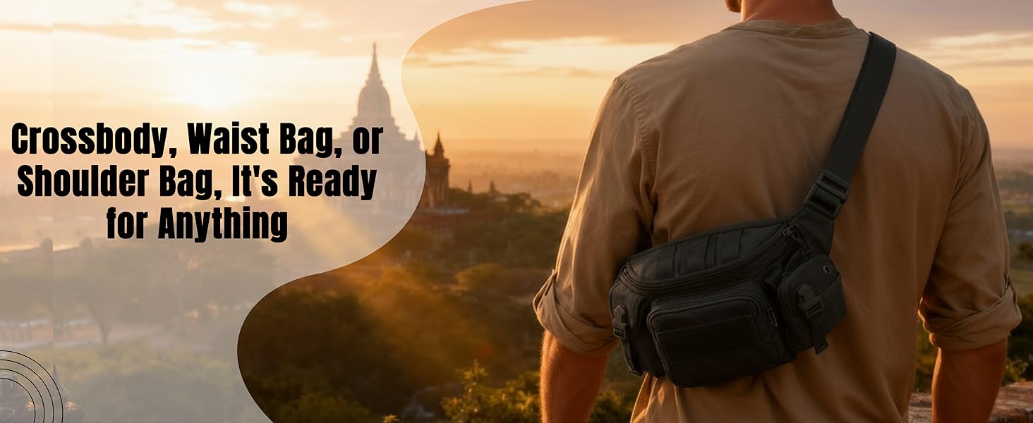 Chest carry pack modular side bag unisex portable equipment versatile daily adventure use shoulder