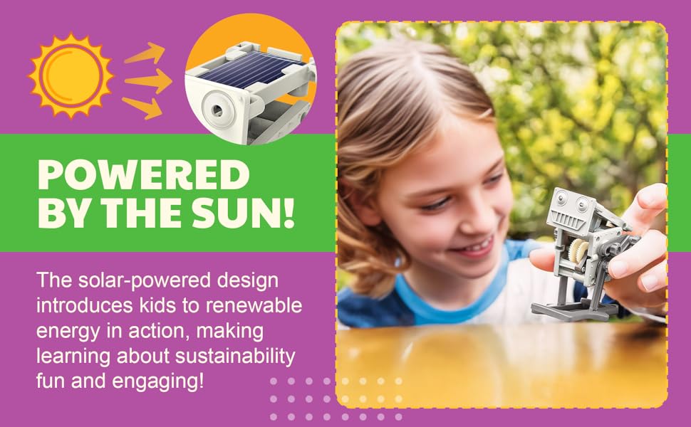Green Science - 3-in-1 Mini Solar Robot Toys - STEM Toys Educational Kit for Kids