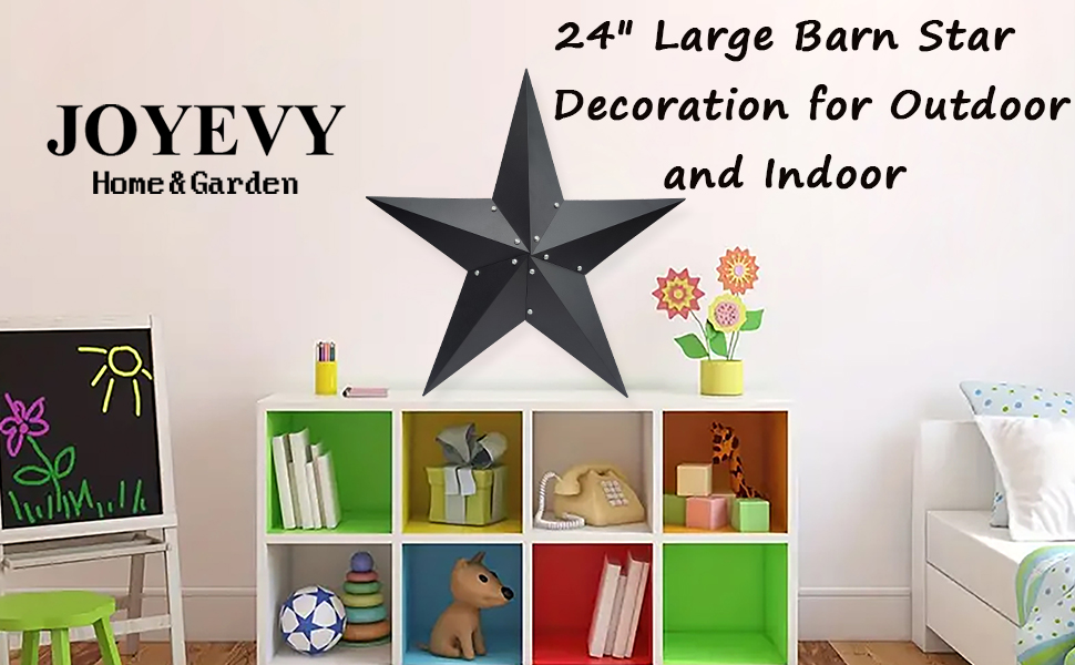 JoyEvy 24" Barn StarBlack Barn Star Outdoor Decoration