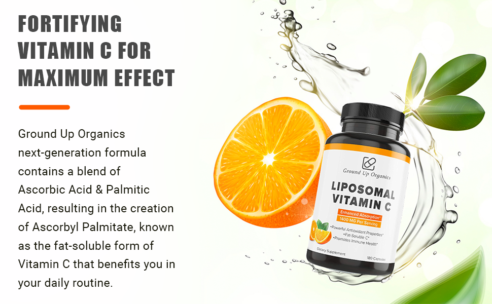 Ground Up Organics Liposomal Vitamin C Dietary Supplement