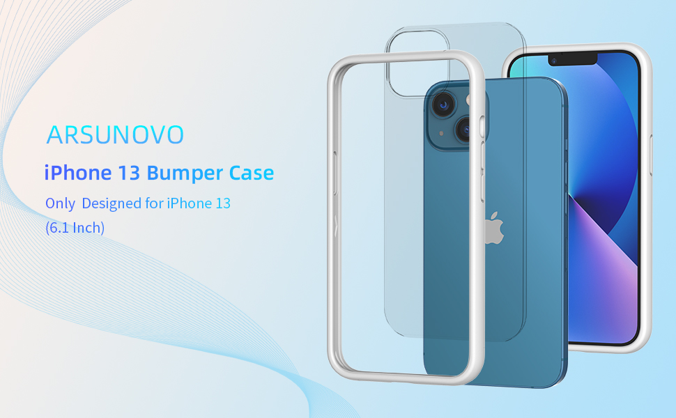 ARSUNOVO Compatible with iPhone 13 Bumper Case 6.1 inch