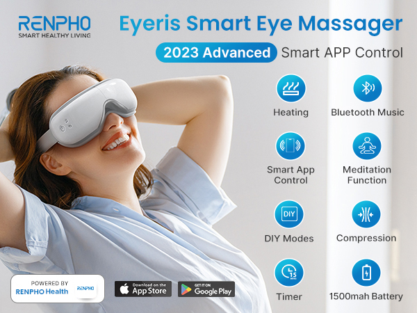 ボディ・フェイスケア RENPHO SMART HEALTHY LIVING Eye Massager Amazon.com: RENPHO Eyeris 1 Eye Massager with Heat, Birthday