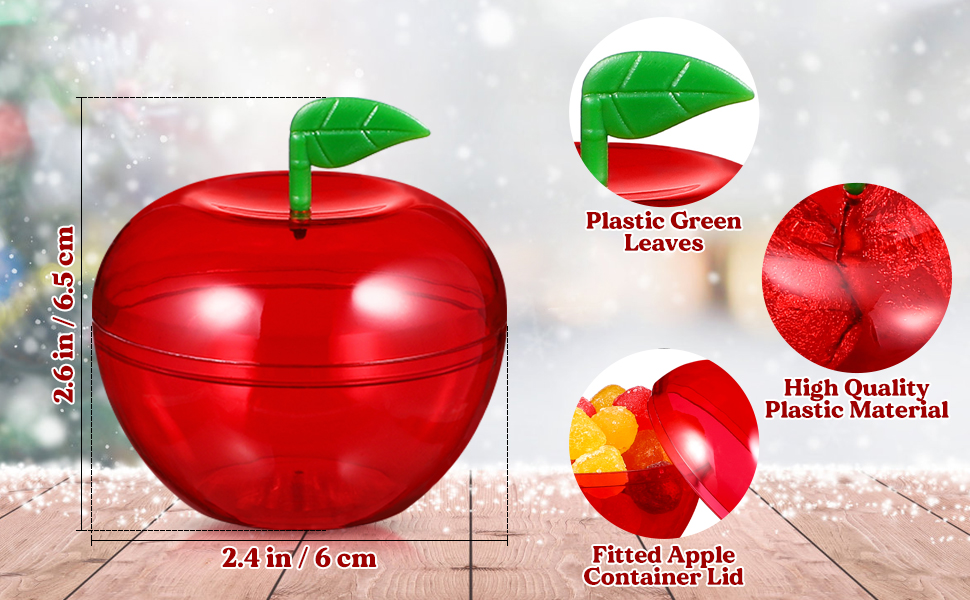 Ciieeo 8pcs Apple Shaped Favor Box Plastic Bobbing Apples Box Filled Bobbing Apple
