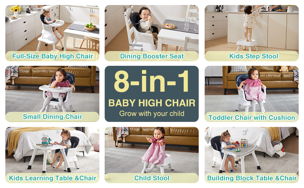 8 in 1 Baby High Chair