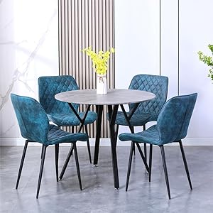 round dining table and 4 chairs set