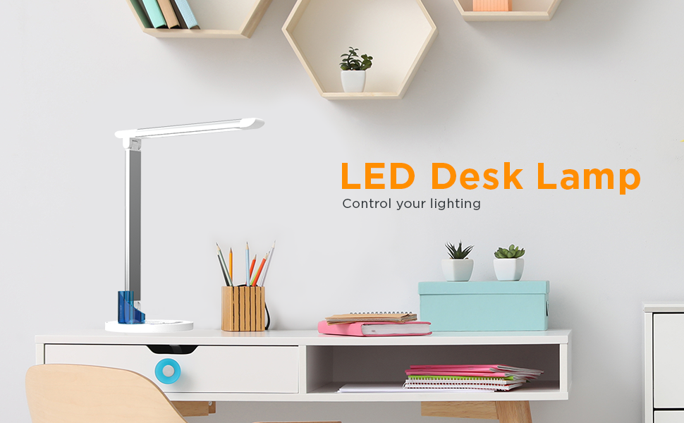 Viribright LED Desk Lamp, EyeCaring Table Lamps, Dimmable Office Lamp