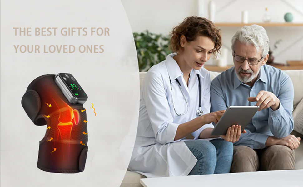 Knee Heating Pad Wireless Heating Knee Massager, Portable