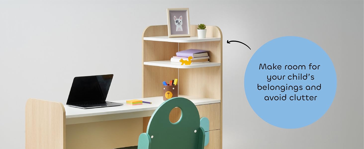 Smartsters Engineered Wooden Study Table Storage Study Table Safe