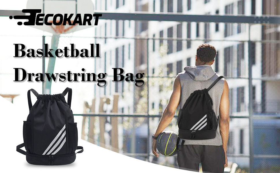 TecoKart Basketball Drawstring Bag