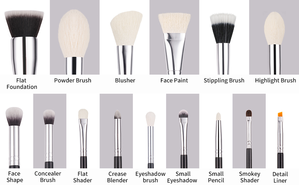 BEILI Makeup Brushes 15pcs Professional Makeup Brush Set