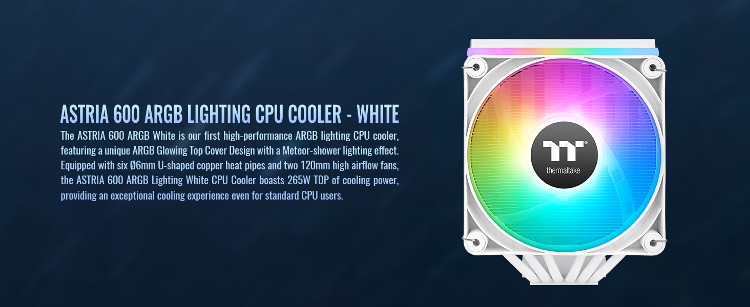 ASTRIA 600 ARGB Lighting CPU Cooler - White