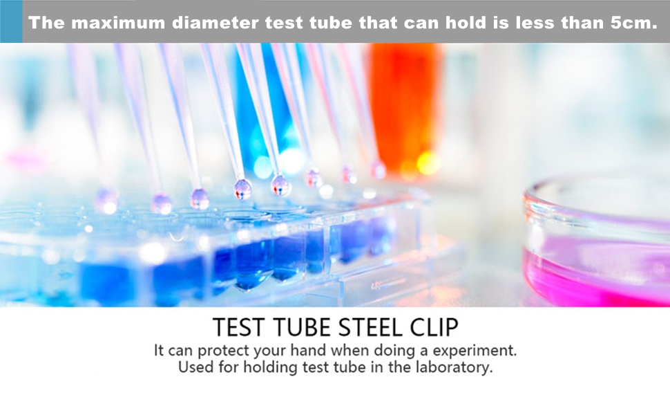 Steel Test Tube Clamp Spring Loaded 14.5cm 5 Packs