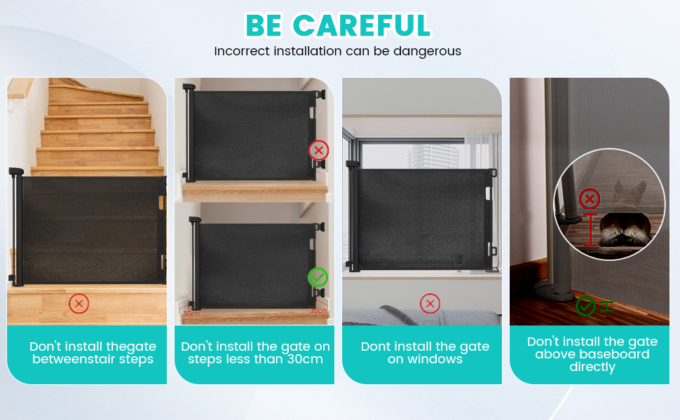 Yamvisa Autolock Retractable Stair Gate for Baby and Pet, Baby Safety