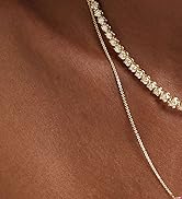TLY Gold Necklace for Women Non Tarnish 14k Gold Plated Dainty Pendant Necklace Oval Gemstone Cry...