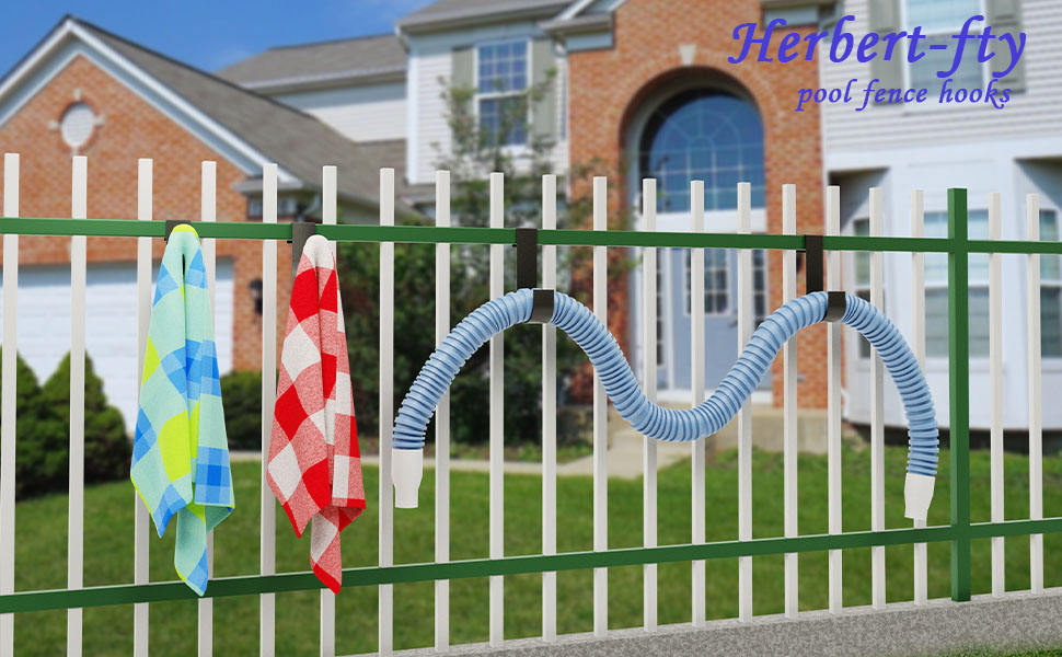 4 Sets Fence Hooks for Pool Equipment,Durable Over Pool Aluminum/Vinly Fence Hanger