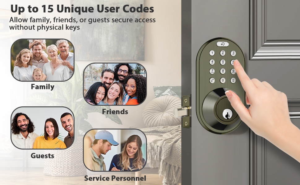 MiLocks keyless entry deadbolt door lock, keypad deadbolt lock