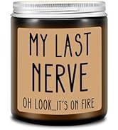 Homsolver Birthday Gifts for Women, Funny Friendship Gift for Best Friend - My Last Nerve Lavende...