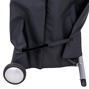 side view of the hook and loop strap velcro strap to secure the Char-Broil patio bistro cover