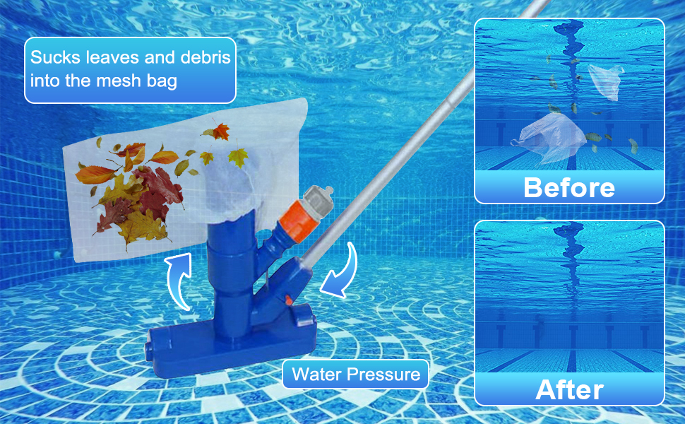 Pool Cleaner Kit, Portable Swimming Pool Vacuum Jet Underwater Cleaner