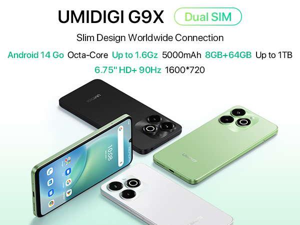 UMIDIGI G9x Unlocked Cell Phones Canada 2025, 6.75