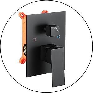 Mitigeur De Baignoire, Robinet De Baignoire Cascade, Robinet De Bain Mural, Encastrable Mitigeur De Douche Avec 1,5m Flexible De Douche En Acier Inoxydable, Douchette En Laiton, Noir, Style B 13 robinet de douche