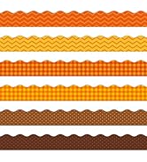 FYSUIMU 69 Ft Fall Plaid Dots Bulletin Board Border 60 Pcs Autumn Yellow Orange Brown Border Trim...