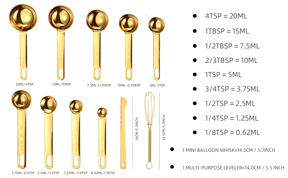 gold measuring spoons 