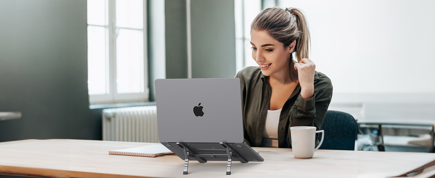 SODI Foldable Laptop Stand for Desk, Adjustable Height