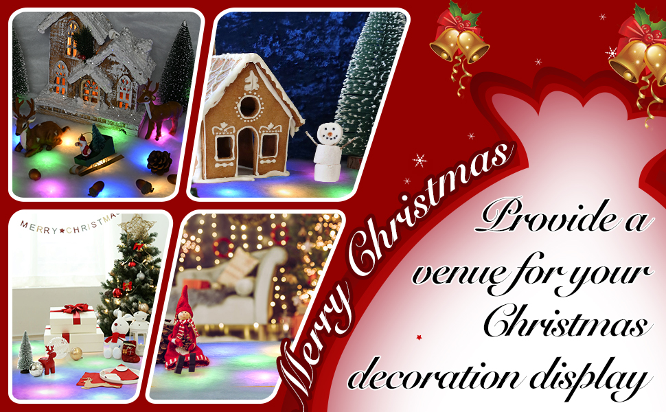 IWOLOMI Christmas Snow Blanket, Lighted Snow Blanket