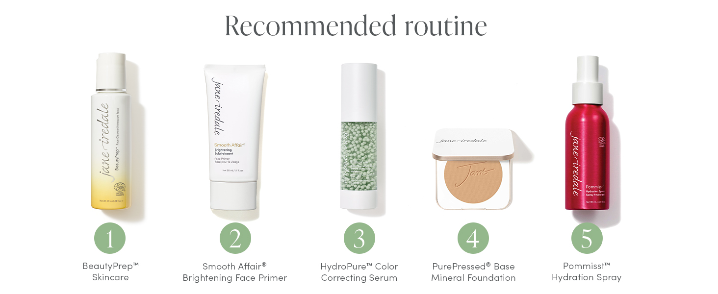 BeautyPrep, HydroPure Color Correcting Serum, Smooth Affair Brightening, PurePressed Base, Pommisst