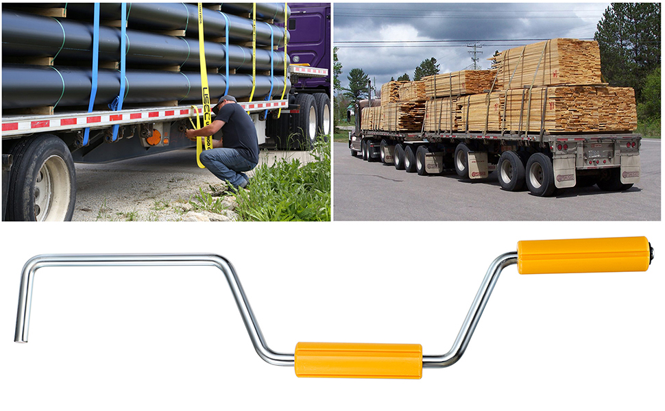 OwnMy 18 Inch Strap Winder for Flatbed Trailer Flatbed Truck Winch Strap Winder Hand