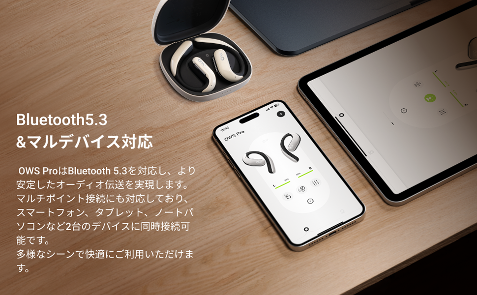 Oladance OWS Pro ワイヤレスイヤホンシルバー ノイキャンも搭載!?】耳を塞がないイヤホンの決定版！Oladance