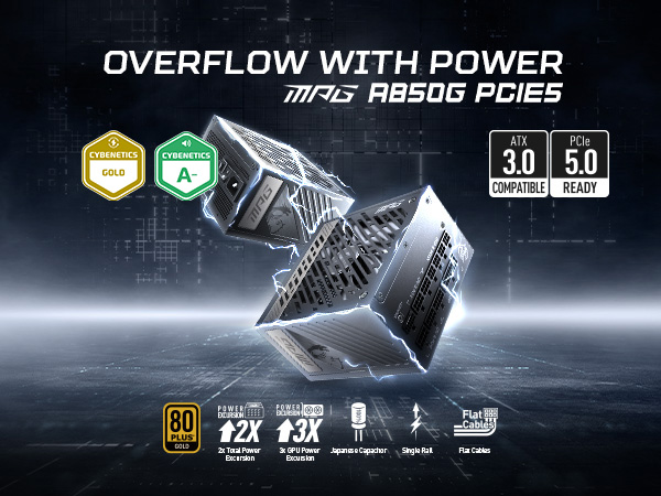 その他 Msi mgp a850g pcie5 MSI MPG A850G PCIE5 850W ATX 3.1 Power Supply - MSI-US