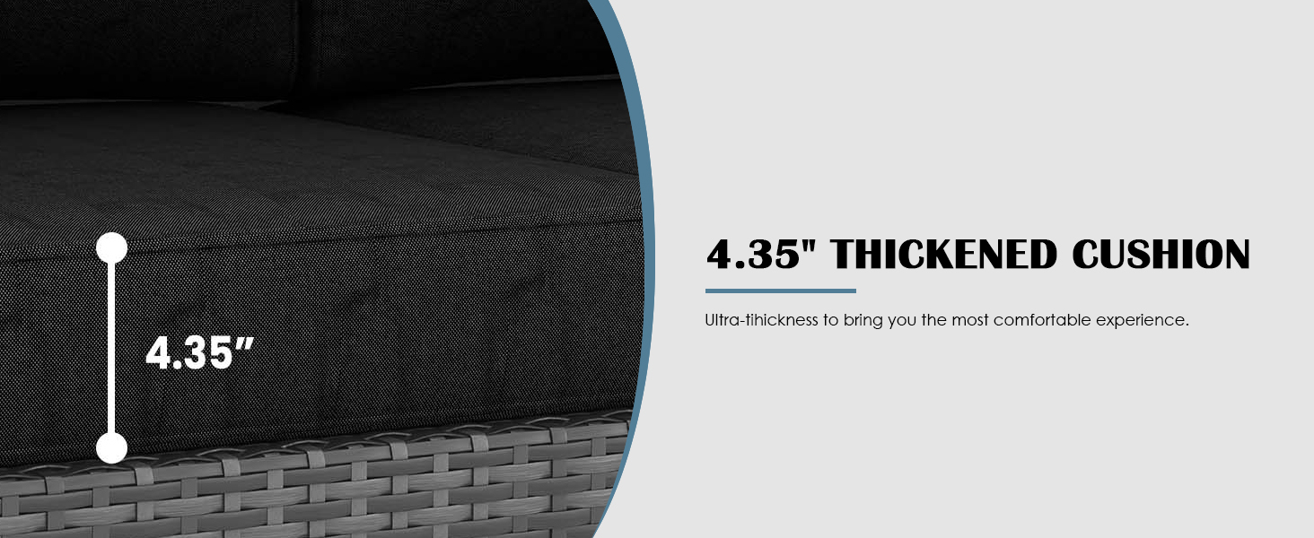 VONZOY Patio Furniture Set, 6 Pieces Outdoor Sectional Sofa