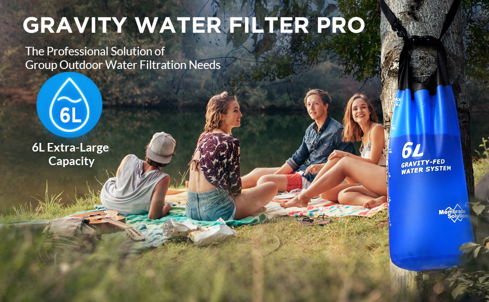 Membrane Solutions Gravity Water Filter Pro 6L, 0.1Micron Versatile
