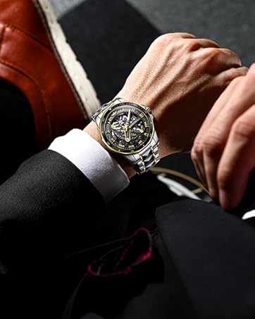 mechanical automatic skeleton watches for men