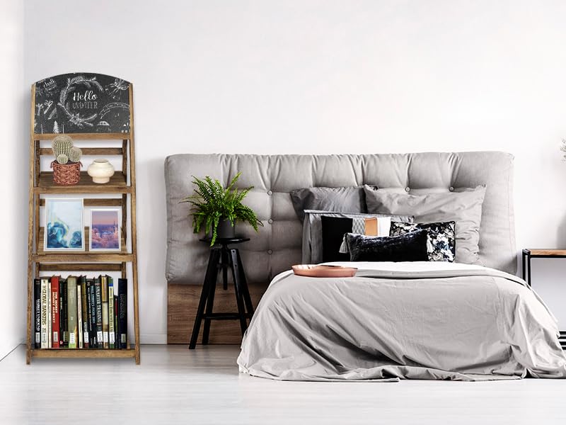 Ladder Shelf Bookcase,4Tier Leaning Ladder