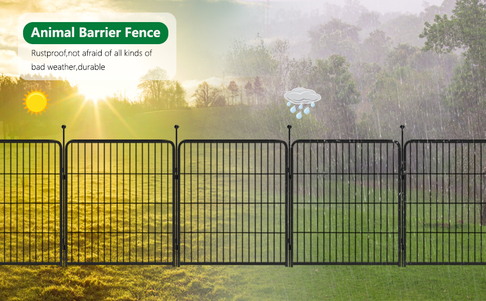PETNAME Garden Metal Fence 30 Panels 69ft (L)×32in (H
