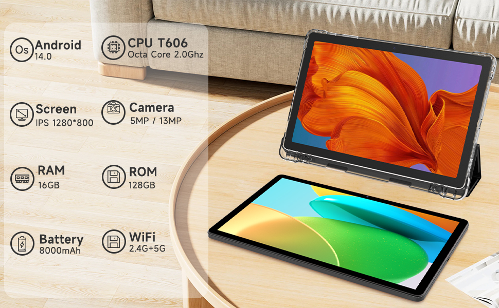 Amazon.com : 11 inch Tablet with Case, Android 14 Tablet, 16GB RAM