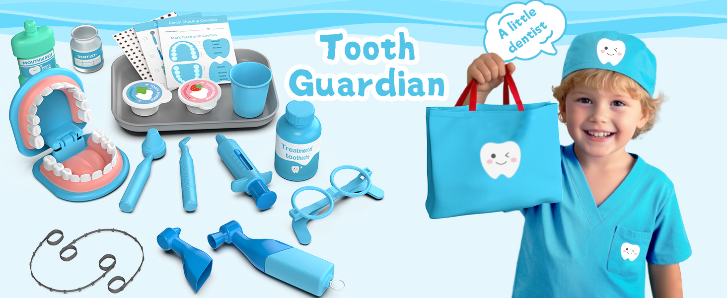 dentist play set for toddles 3-5 doctor kit toy gifts girls boys kids 2 3 4 5 pretend play dental