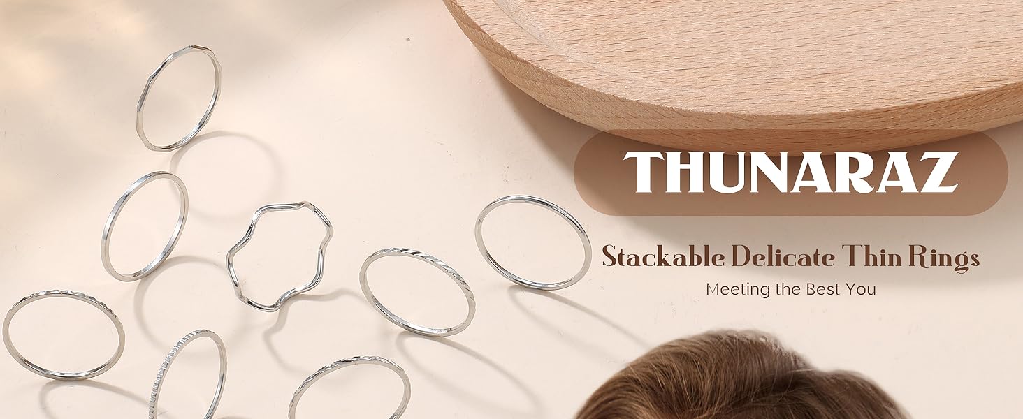 Stackable Delicate Thin Rings