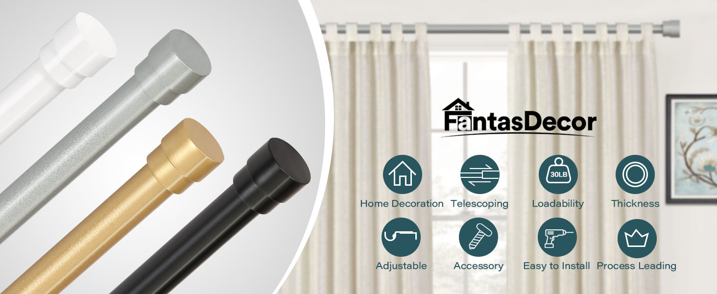 FantasDecor Curtain Rods for Windows 16121 Inches